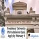 Presidency University PhD Admission Open; Apply by February 9